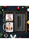 Yılbaşına Özel Tasarım Kupa & Kişiye Özel Defter & Deri Kılıflı Touch Pen Kalem & Noel Baba Kartı