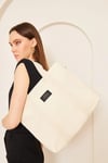 Pupba Omuz Çantası Yaga Large Tote Bag Krem_PUPTOTELK