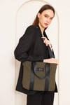 Pupba Omuz Çantası Yaga X Tote Bag Deri Haki_PUPLI014