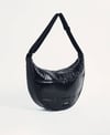 Wouf Omuz Çantası Large Crossbody Bag Quilted Line Black Glossy_WSQ240038