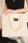 Pupba Omuz Çantası Yaga Large Tote Bag Krem_PUPTOTELK