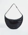 Wouf Omuz Çantası Large Crossbody Bag Quilted Line Black Glossy_WSQ240038