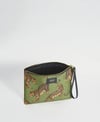Wouf Clutch, El Çantası XLarge Pouch Daily Olive Leopard_MXA240029