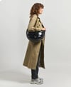 Wouf Omuz Çantası Large Crossbody Bag Quilted Line Black Glossy_WSQ240038
