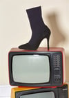 Knitss Triko Bootie Stiletto Siyah_200406110
