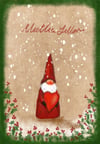 Şeyler Bulucu Tebrik Kartı, Kartpostal Kalpli Noel Baba Krem_SBKART010