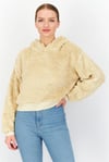 Topshop Kapüşonlu Sweatshirt Peluş Bej_04A27TSTN