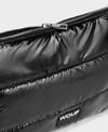 Wouf Clutch, El Çantası Pouch Quilted Line Black Glossy_MLQ230046