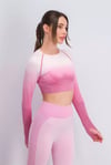 XOXO Crop Top Sport Pembe/Mor_THBA20013
