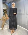 6232 ÖZEL TASARIM TAŞ İŞLEME DETAYLI ŞİFON ABİYE 