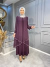 6236 ÖZEL TASARIM TAŞ İŞLEME DETAYLI ÖNÜ ŞİFON ABİYE