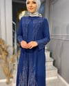 6242 ÖZEL TASARIM TAMAMEN TAŞ İŞLEME DETAYLI ŞİFON ABİYE 