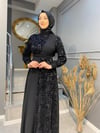 Famelin 70078 Kadife Detaylı Elbise