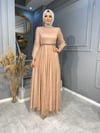 G-392 ÖZEL KOLEKSİYON TAŞ İŞLEME DETAYLI TAMAMEN DESENLİ SİMLİ ABİYE 