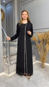NEVON 070161 ŞERİT TAŞ İŞLEMELİ ŞİFON ELBİSE 