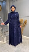NEVON 145611 BELİ LASTİKLİ TAMAMEN ZARA PUL PAYETLİ ABİYE