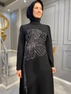NEVON 145991 ÇİÇEK TAŞLI VİRAL OLAN DÖKÜMLÜ KREP ABİYE