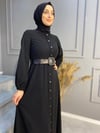 NEVON 21Y-3064 Düğme Detaylı Örme Triko Elbise