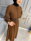 NEVON 21Y-3064 Düğme Detaylı Örme Triko Elbise