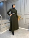 NEVON 21Y-3064 Düğme Detaylı Örme Triko Elbise