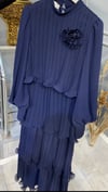 NEVON 2283 KATKAT FIRFIRLI BROŞ DETAYLI LÜKS ŞİFON ABİYE ELBİSE