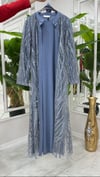 NEVON 24132 TAMAMEN SİM BASKI TASARIM ABAYA TAKIM 