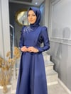 NEVON 2855 OMZU TAŞ İŞLEMELİ JAKARLI SATEN ABİYE 