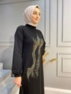 NEVON 3079  Desen Detaylı Örme Triko Elbise