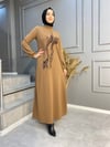 NEVON 3079  Desen Detaylı Örme Triko Elbise
