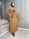 NEVON 3079  Desen Detaylı Örme Triko Elbise