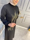 NEVON 3079  Desen Detaylı Örme Triko Elbise