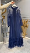NEVON 3191 TAŞ İŞLEMELİ TÜL ABAYA TAKIM 
