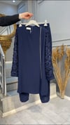 NEVON 3463 KOLLARI KOMPLE PUL PAYET İŞLEME KREP PANTOLON TAKIM 