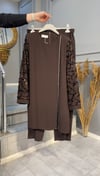 NEVON 3463 KOLLARI KOMPLE PUL PAYET İŞLEME KREP PANTOLON TAKIM 