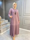 NEVON 4040 Plise ve Kolye Detaylı Abiye Elbise