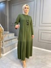 NEVON 4040 Plise ve Kolye Detaylı Abiye Elbise