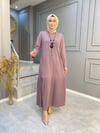 NEVON 4040 Plise ve Kolye Detaylı Abiye Elbise