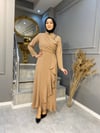 NEVON 4063 Taş İşleme ve Fırfırlı Detaylı Şık Abiye Elbise