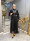 NEVON 4136 İşlemeli ve Tül Detaylı Abiye
