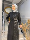 NEVON 4142 İnci Taş işlemeli Elbise Abiye 