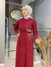 NEVON 4142 İnci Taş işlemeli Elbise Abiye 