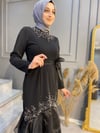 NEVON  4144 İşlemeli ve Organze Detaylı Abiye Elbise