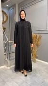 NEVON 4242 TAŞ İŞLEME DETAYLI ŞİFON ABAYA TAKIM 