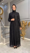 NEVON 438 SAÇAK PUL PAYET İŞLEMELİ 2'Lİ ABAYA TAKIM