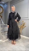 NEVON 4400 BROŞ DETAYLI ORGANZE KUMAŞ ABAYA TAKIM MODELİMİZ