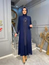 NEVON 4414 ÖNÜ TAŞ İŞLEMELİ ŞİFON ELBİSE