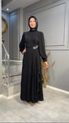 NEVON 4438 ŞİFON VE TAŞ İŞLEME DETAYLI SİMLİ ABİYE 