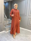 NEVON 4480  Çıtır Puantiye Desenli Çok Şık Elbise