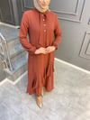 NEVON 4480  Çıtır Puantiye Desenli Çok Şık Elbise