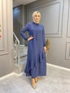 NEVON 4480  Çıtır Puantiye Desenli Çok Şık Elbise